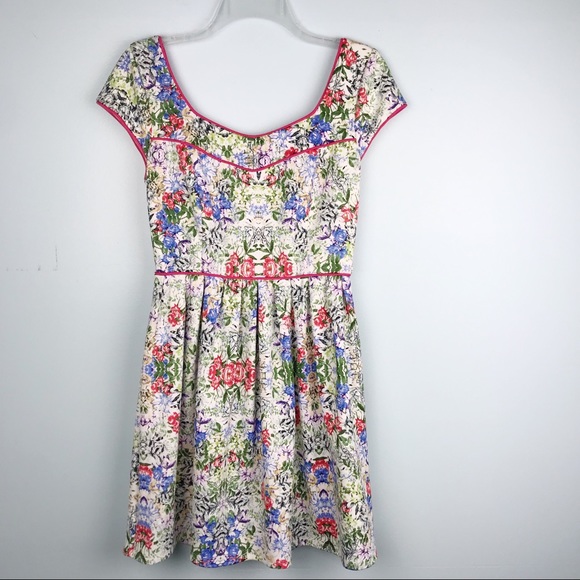 Vintage Made For Impulse Floral Empire Dress ✨Sz M - Picture 5 of 9